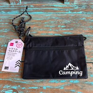 Black Camping Multi-Purpose Travel CaseWith Crossbody Strap